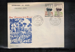 Niger 1960 Ostriches FDC - Straussen- Und Laufvögel