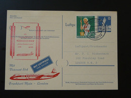 Entier Postal Stationery First Flight Viscount 814 Frankfurt London 1959 95305 - Cartes Postales Privées - Oblitérées