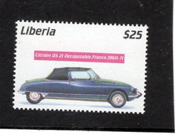 Liberia  -  Classic Cars  -  Citroen DS21 Décapotable (1964)  -  1v Timbre/Stamp Neuf/Mint/MNH - Coches