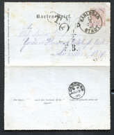 ÖSTERREICH Kartenbrief K8 Gebraucht Karlsbad Karlovy Vary - LONDON UK NACHGEBÜHR 1890 - Cartes-lettres