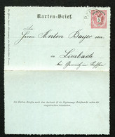 ÖSTERREICH Kartenbrief K8 Gebraucht Preßnitz Přísečnice - Limbach 1888 - Cartas-Letras