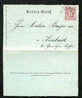 ÖSTERREICH Kartenbrief K8 Gebraucht Preßnitz Přísečnice - Limbach 1888 - Cartes-lettres