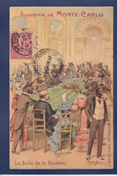 CPA Ane Monaco Surréalisme Circulé Le Jeu Casino Roulette  Oie Animaux En Position Humaine - Anes