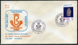Turkey 1980 XII. Balkan Chess Championship | Special Cover, Istanbul, Oct. 2 - Lettres & Documents