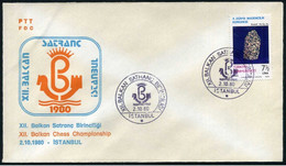 Turkey 1980 XII. Balkan Chess Championship | Special Cover, Istanbul, Oct. 2 - Brieven En Documenten