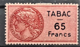 FRANCE 1947 - MLH - YT 1 - Timbre Fiscal TABAC 65F - Autres & Non Classés