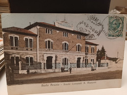 Cartolina Busto Arsizio Prov Varese Scuole Comunali A Manzoni 1912 Timbro - Busto Arsizio