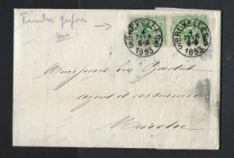 PERFIN / PERFO Brief Met 2 X Nr. 45 Verzonden Van BRUXELLES Naar MARCHE In 1893 , ZELDZAAM ! LOT 291 - 1863-09