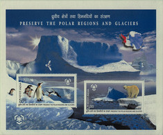 INDIA 2009 Mi BL 78 POLAR BEAR & PENGUINS MINT MINIATURE SHEET ** - Schützen Wir Die Polarregionen Und Gletscher