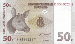 CONGO - 50 Cts 1997 UNC - République Démocratique Du Congo & Zaïre