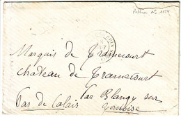 GUERRE DE 70 , Lettre Cachet ARMEE Du RHIN  , 23 Aout 1870 Pour Le Pas De Calais - 1849-1876: Période Classique