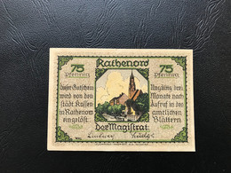 Notgeld - Billet Necéssité Allemagne - 75 Pfennig - Rathenow - Sin Clasificación