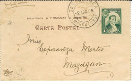 1905- Carte-lettre ( Carta Postal ) E P 4 Centavos Du PARAGUAY Expédiée De CASABLANCA  Pour Mazagan - Briefe U. Dokumente