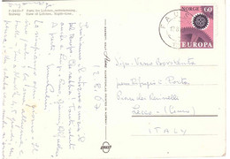 NORVEGIA 1967 EUROPA CARTOLINA LOFOTEN PER ITALIA - Covers & Documents