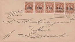 1888. NORGE. POSTHORN. Surcharge. 2 Øre On 12 øre Bister Brown In Beautiful Stripe On 5 On C... (Michel 48 A) - JF427664 - Briefe U. Dokumente
