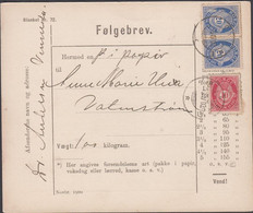 1902. NORGE.  POSTHORN 10 + 2 Ex 20 øre Perf. 14½ X 13½ On Følgebrev Dated Vatnestrøm 3/4 0... (Michel 57 A+) - JF427708 - Lettres & Documents