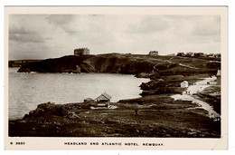 Ref 1512 - Early Real Photo Postcard - Headland & Atlantic Hotel Newquay - Cornwall - Newquay