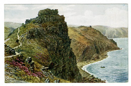 Ref 1512 - J. Salmon ARQ A.R.Q. Quinton Postcard - Castle Rock Lynton  - Devon - Lynmouth & Lynton