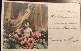 Cpa, Faire Part De Naissance, écrite De Gimont (Gers 32) En 1909, Famille LABEDAN,éd Imbert GI N° 136 - Geburt