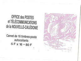 Nouvelle Caledonie Mnh ** Complete Booklet 1994 10 Euros Auto-collants Self-adhesive Kagu Bird Stamps - Booklets