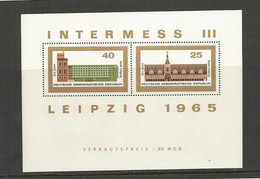 ALLEMAGNE DE L'EST BLOC FEUILLET NEUF EMIS EN 1965 FOIRE DE LEIPZIG. - Unused Stamps