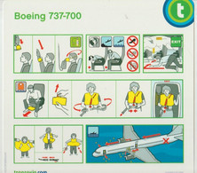 Safety Card Transavia Boeing 737-700 Old Logo - Scheda Di Sicurezza