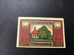 Notgeld - Billet Necéssité Allemagne - 50 Pfennig - Schwanebeck - 1 Avril 1921 - Ohne Zuordnung