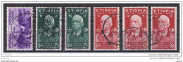 ETIOPIA:  1936  VITTORIO  EMAN. III°  -  6  VAL. US. -  SASS. 2//5 - Ethiopie