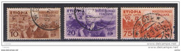 ETIOPIA:  1936  VITTORIO  EMAN. III°  -  3  VAL. US. -  SASS. 1//6 - Ethiopia