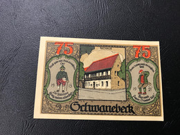 Notgeld - Billet Necéssité Allemagne - 75 Pfennig - Schwanebeck - 1 Avril 1921 - Ohne Zuordnung