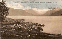 Vevey - Vue Generale, Les Dents De Morcles, Le Catogne Et Les Dents Du Midi (1948) * 21. 4. 1914 - Morcles