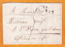 1821 - Marque Postale 47 ANGERS (35 X 11mm) Sur Lettre Pliée De Beaufort Vers SAINT PIERRE OLERON - 1801-1848: Précurseurs XIX