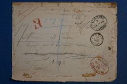 A0 3 JAPON  BUREAUX  LETTRE DEVANT RECOM. 1888 +++TOKIO VIA VANCOUVER VIA LIVERPOOL POUR PARIS   +AFFRANCH. INTERESSANT - Otros & Sin Clasificación