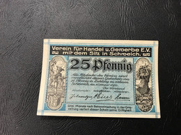 Notgeld - Billet Necéssité Allemagne - 25 Pfennig - Sitz In Schroeich (Pont Moselle) 1 Octobre  1920 - Ohne Zuordnung