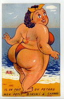 CPA à Système 06 Cannes - Grosse Femme En Bikini Sur La Plage - 10 Vues - A Systèmes