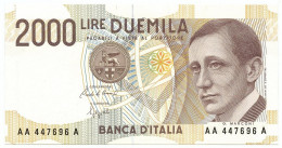 2000 LIRE GUGLIELMO MARCONI PRIMA SERIE TRIPLA A 24/10/1990 FDS-/FDS - Autres & Non Classés