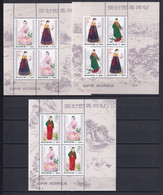 KOREA - COSTUMES - 1997 - SERIE COMPLETE YVERT N° BLOCS 302/304 ** MNH - - Korea, North