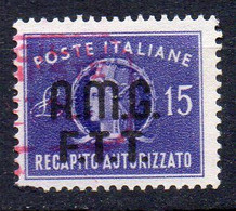 1947-49 Trieste A Recap. Autorizzato  3 Timbrato Used Sassone 55 Euro - Taxe