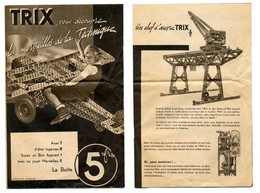 Catalogue TRIX / Jeu De Constructions Type "MECCANO" / Années 50 - Meccano