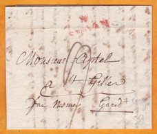 1809 - Marque Postale 7 SEDAN En  Rouge Sur Lettre Pliée Vers SAINT GILLES, Gard Par NIMES - 1801-1848: Précurseurs XIX