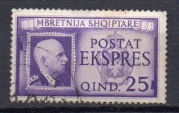 1940 Albania Espresso N. 1 Violetto Timbrato Used - Albanie