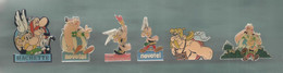 PINS PIN'S DISNEY ASTERIX 1108 OBELIX GOSCINNY UDERZO NOVOTEL HACHETTE VACHE QUI RIT LOT 6 PINS - Disney