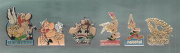 PINS PIN'S DISNEY ASTERIX 1110 OBELIX GOSCINNY UDERZO PARC ASTERIX HACHETTE NOVOTEL VACHE QUI RIT LOT 6 PINS - Disney