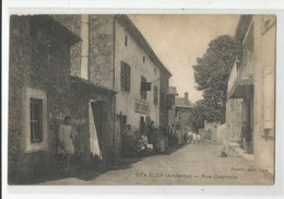 07 Ardèche étables Café Animé A La Rue Centrale 1923 - Andere & Zonder Classificatie