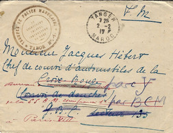 1917- Enveloppe De TANGER En F M -" Troupes De Police Marocaine * TABOR N° 1 * " Pour Le S P 135 - Briefe U. Dokumente