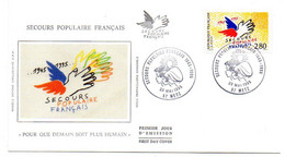 1995--FDC Soie  Secours Populaire Français ---  Cachet  METZ - 57...................à Saisir - 1990-1999