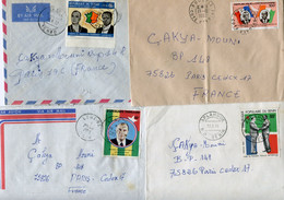 TCHAD - 4 Lettres Avec Affranchissement Seul Sur Lettre - Président De La République Française Mitterrand Pompidou - Tschad (1960-...)