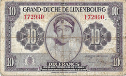 Luxemburg - 10 Francs / Frang 1944 - Luxemburgo