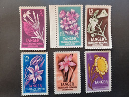 POST OFFICES IN MOROCCO TANGERI Spanish Morocco Tanger 1950  FLOWERS Telegraph MNHL MNG - Télégraphe