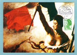 Carte Maximum 1987 - Liberté De Gandon (d'Eugène Delacroix) - YT 2484 - 2 F Vert - Oblitération Musée De La Poste - 1980-89